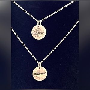🆕 925 Sterling Silver Dream & Inspire Set of 2 Necklaces